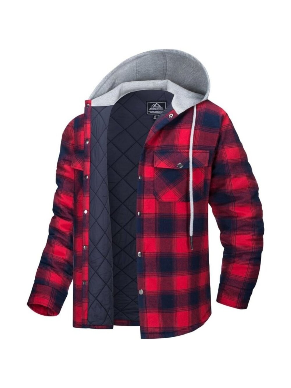 Magcomsen Men's  Flannel Shirt Jacket Long Sleeve Thick Hoodie Outwear Winter